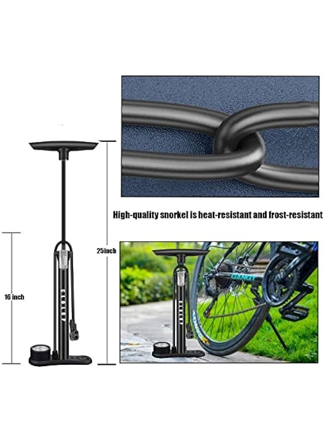 Topleo Bike Pump Bicycle Floor Pump Stand Pump Ball Pump With Presta & Schrader Valves For Bike Tyre Sports Ball Balloons Swimming Rings, etc. - Image 5