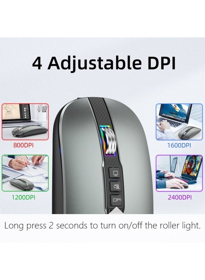 New wireless 10M Bluetooth dual-mode 2.4G/BT5.1 mute mouse Mouse 2400DPI 6D gaming office - Image 4