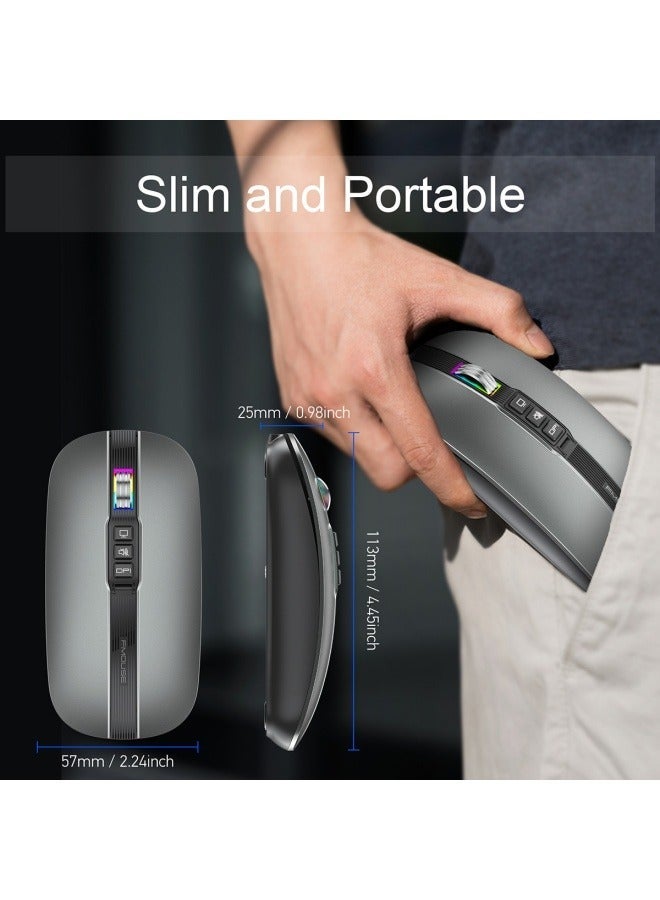 New wireless 10M Bluetooth dual-mode 2.4G/BT5.1 mute mouse Mouse 2400DPI 6D gaming office - Image 5