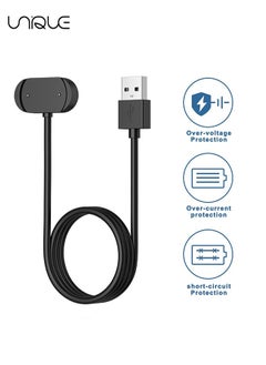 يونيك كابل شحن مغناطيسي للساعات الذكية مثل Amazfit GTR2 ، كابل شحن ساعة USB أسود (عبوتان)  - Image 4