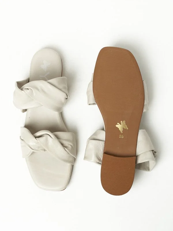 Y.so Cream Women's Flat Slip-On Sandals – Comfortable & Stylish Everyday Footwear for Women | Best Price UAE