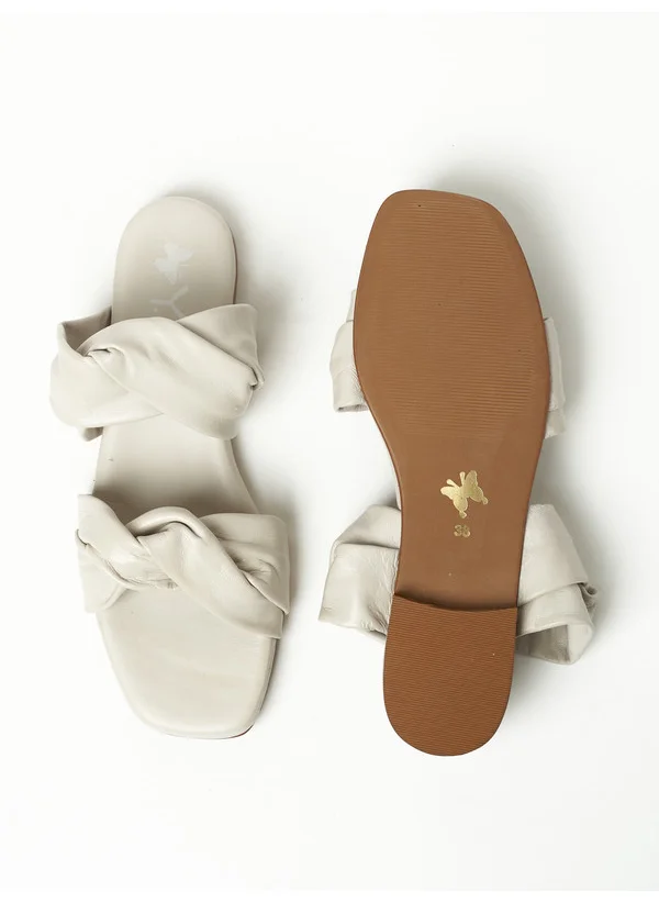 Y.so Y.SO Ladies Flat Sandals Cream | Made In India