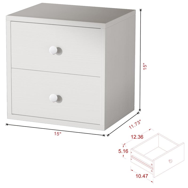 FUSUNBAO Magic DIY Cube Storage Organizer Stackable Cubes for Home Books Clothes Toy-Modular Cubby Storage System-Office Cubical-Bookcase Closet (Pure White-Washed, Drawer Cube) - Image 2