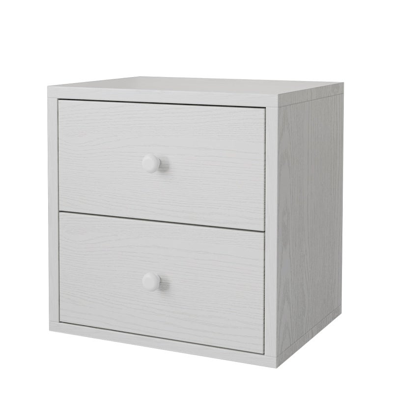 FUSUNBAO Magic DIY Cube Storage Organizer Stackable Cubes for Home Books Clothes Toy-Modular Cubby Storage System-Office Cubical-Bookcase Closet (Pure White-Washed, Drawer Cube) - Image 1