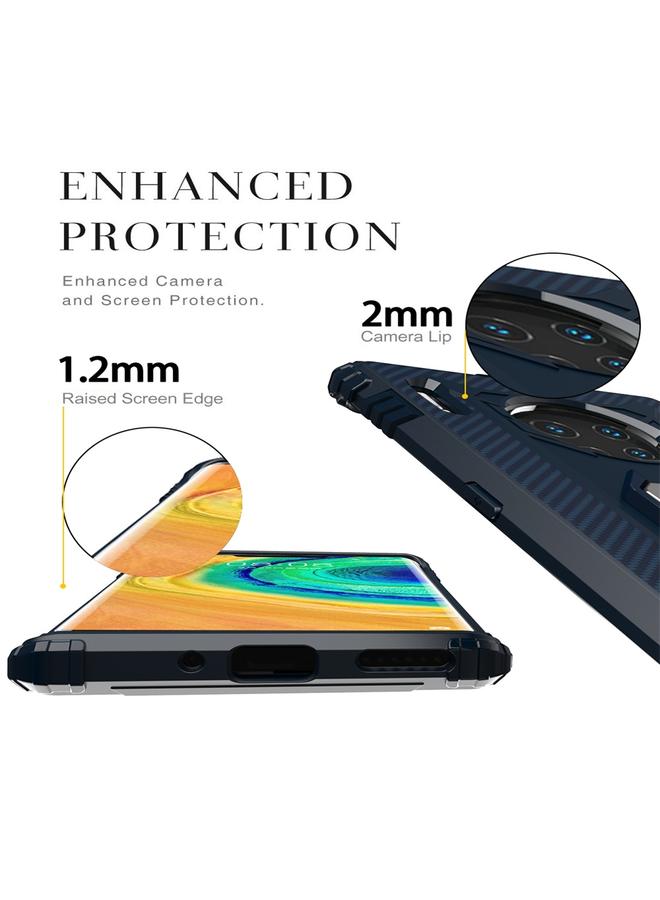 S-TOP Case For Huawei Mate 30 Pro Carbon Fiber Protective Case with 360 Degree Rotating Ring Holder - Image 3
