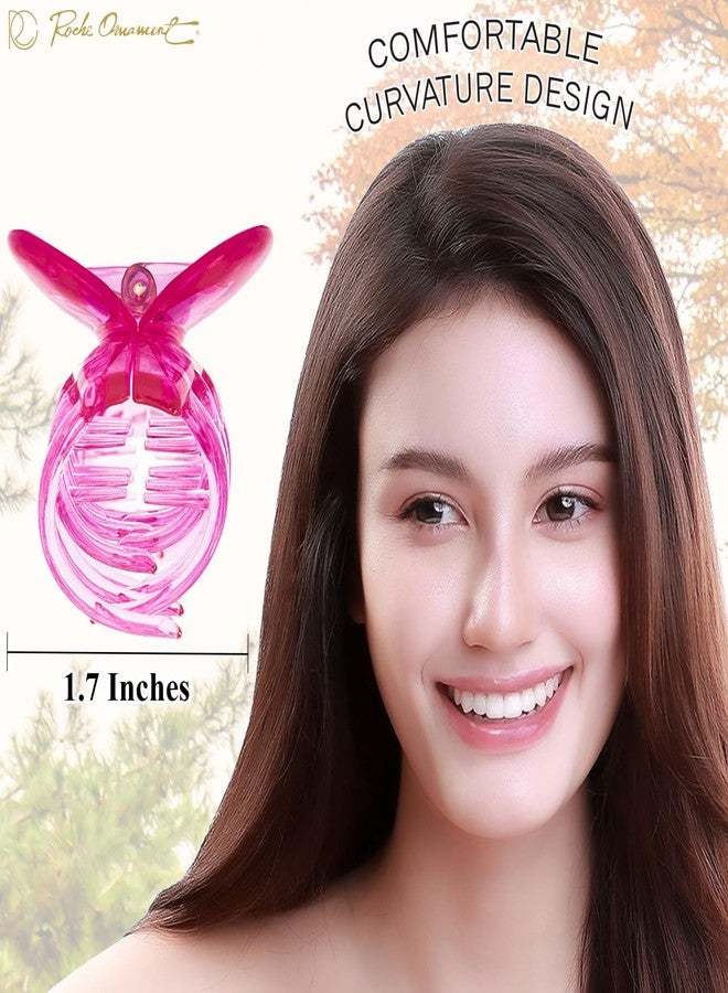 RC ROCHE ORNAMENT 6 Pcs Womens Classic Double Multi Layer Fine Teeth Claws Jaw Interlocking Strong Hold No Slip Firm Grip Hair Clutcher Clamp Beauty Fashion Accessory, Medium Transparent Multicolor - Image 3