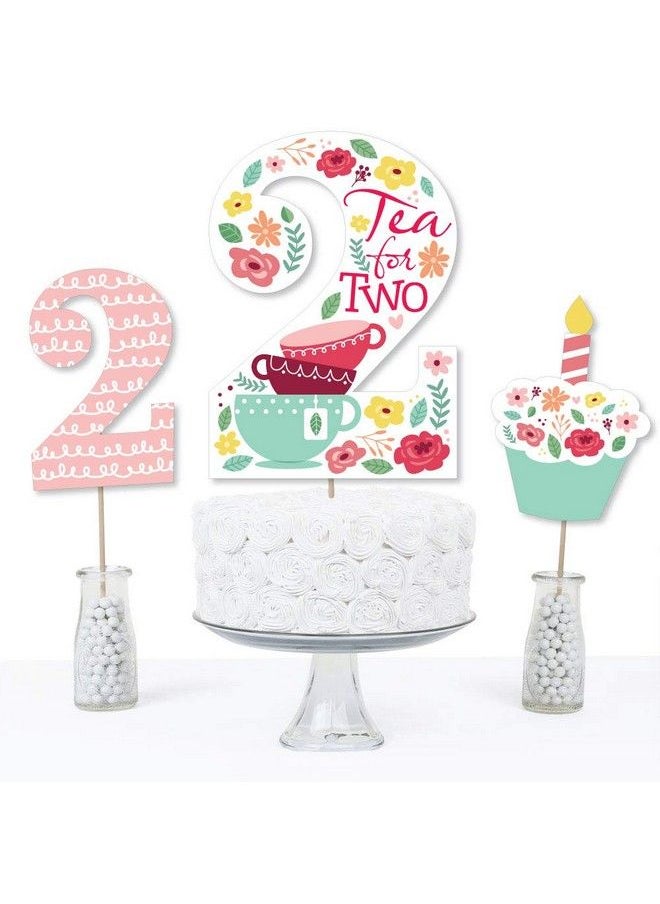 Big Dot of Happiness 2Nd Birthday Tea For Two Garden Second Birthday Party Centerpiece Sticks Table Toppers Set Of 15  - Image 4