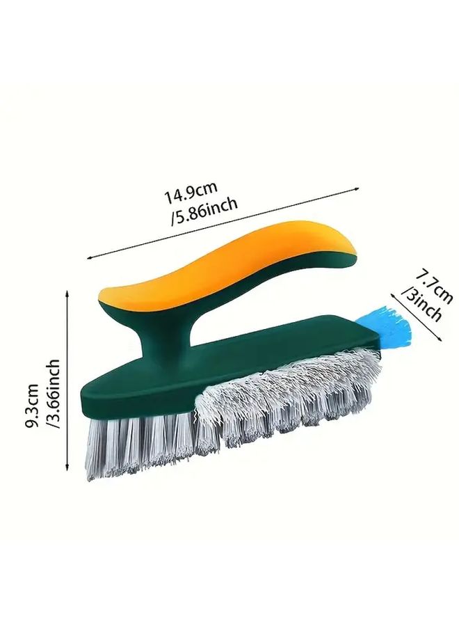 2 In 1 Gaps And Floor Cleaner Brush White Durable Plastic Portable Design For Bathroom Kitchen Living Room Cleaning No Electricity Needed Compact Cleaning Tool - Image 3