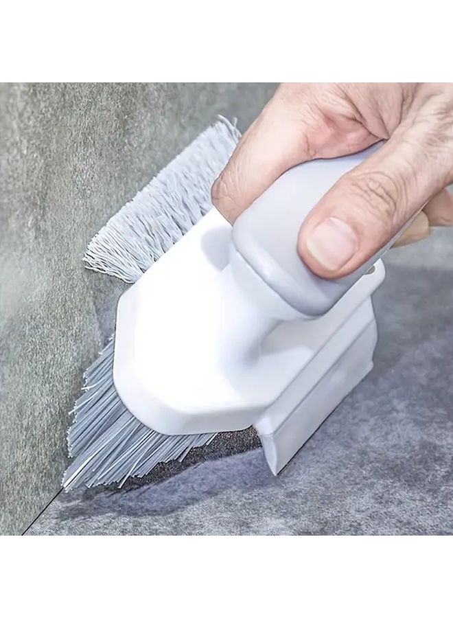 2 In 1 Gaps And Floor Cleaner Brush White Durable Plastic Portable Design For Bathroom Kitchen Living Room Cleaning No Electricity Needed Compact Cleaning Tool - Image 1