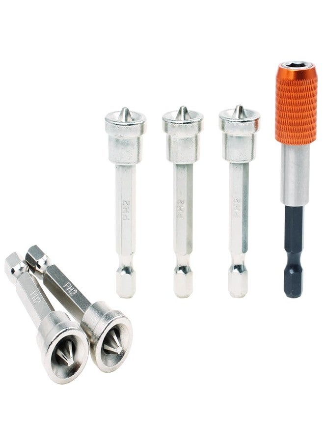 AUTOTOOLHOME 6pcs Drywall Screw Bit Magnetic Drywall Screw Setter Driver Bits for Plasterboard with 2" Quick Change Drill Bit Holder Positioning Bits Batch Head - Image 1