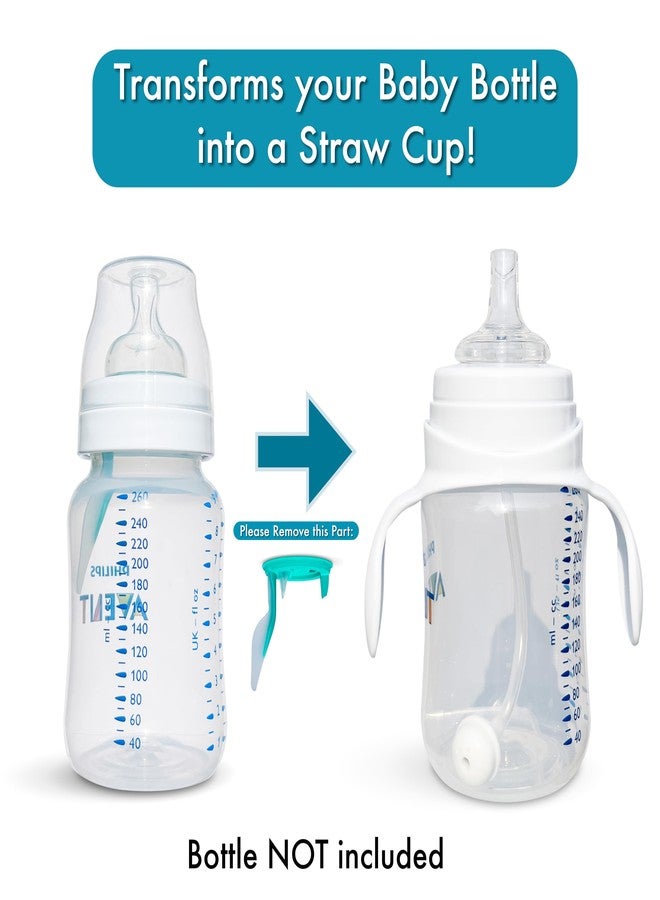 BelBeyo Straw Cup Conversion Kit for Philips Avent Anti-Colic Baby Bottles 2-Count, Food Grade Silicone Straw Nipples, Weighted Straw, Bottle Handles and Straw Cleaning Brush, BPA-Free, 6+ Months (Straw Kit) - Image 4