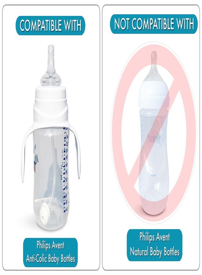 BelBeyo Straw Cup Conversion Kit for Philips Avent Anti-Colic Baby Bottles 2-Count, Food Grade Silicone Straw Nipples, Weighted Straw, Bottle Handles and Straw Cleaning Brush, BPA-Free, 6+ Months (Straw Kit) - Image 3