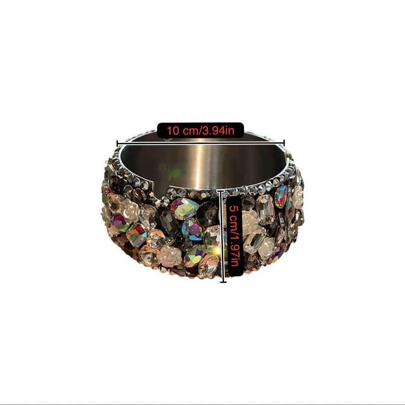 Black Rhinestone Encrusted Ashtray High End Desktop Decoration - Image 3