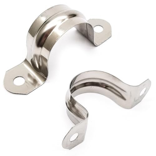 Nge 1inch Rigid Pipe Strap Clamp-Two Hole Strap-U Bracket Tube Clip-Stainless Steel Heavy Duty Pipe Fasten Holder-Secures Conduit，50Pcs（35mm) - Image 1