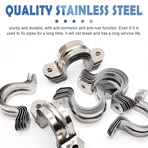 Nge 1inch Rigid Pipe Strap Clamp-Two Hole Strap-U Bracket Tube Clip-Stainless Steel Heavy Duty Pipe Fasten Holder-Secures Conduit，50Pcs（35mm) - Image 4