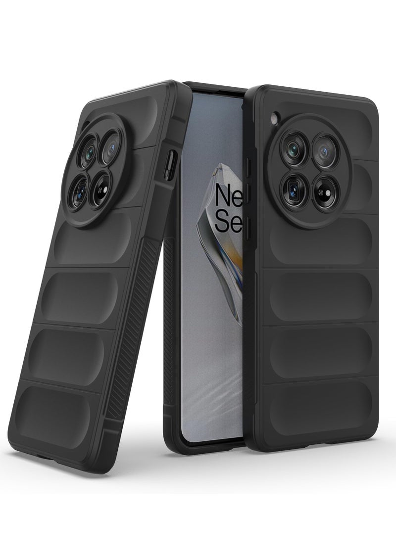 Premium Protection Back Silicone Case Compatible with Oneplus 12R/Oneplus Ace 3 5G Magic Shield Shockproof Case with Camera Protection (Black)  - Image 1