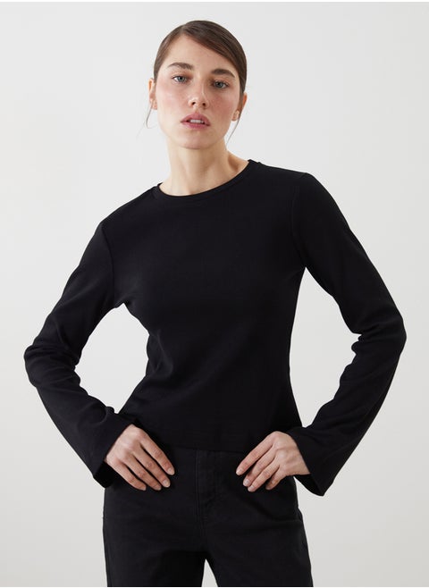 Crew Neck Textured Women's Bodysuit