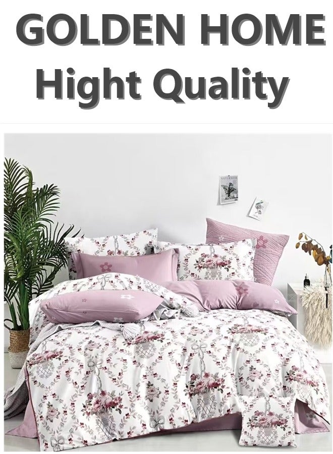 GOLDEN HOME GOLDEN HOME Ombre Gradient King Size Duvet Cover Set: 1 Designer Duvet Cover + 4 Pillow Covers + 1 Deep Pocket Fitted Sheet 