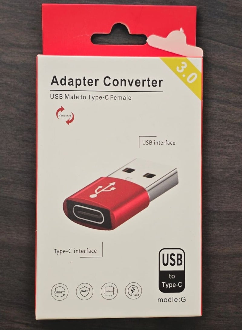 محول USB من النوع C إلى النوع A، طرف ذكر USB 3.0 من النوع A وطرف أنثى USB 3.1 من النوع C - متعدد الالوان 