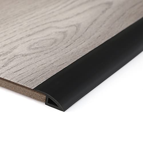 BNELL Carpet & Floor Edging Trim Strip,Self Adhesive-PVC Floor Transition Strip,Thresholds for Doorways with a Height Less Than 10 MM (20FT_Black)… - Image 1