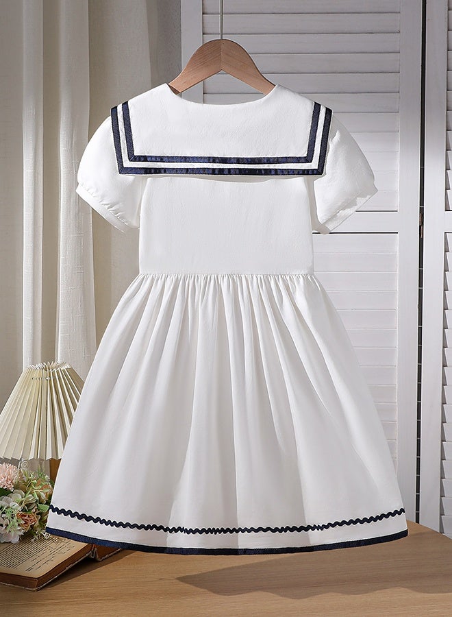 KUYEEBEAR Girls White Preppy Summer Dresses - Image 2