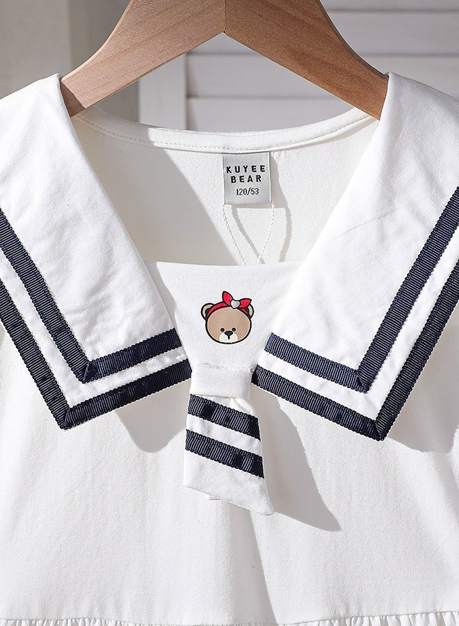 KUYEEBEAR Girls White Preppy Summer Dresses - Image 3