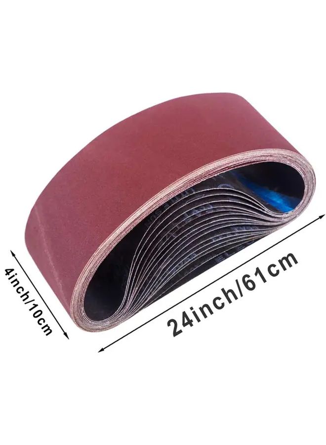 4 Pack 4x24 Inch 610x100mm Sanding Belt 40 Grits Blue Aluminum Oxide for Wood Metal Paint Sanding - Image 2