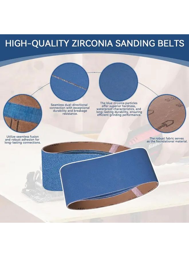 4 Pack 4x24 Inch 610x100mm Sanding Belt 40 Grits Blue Aluminum Oxide for Wood Metal Paint Sanding - Image 5