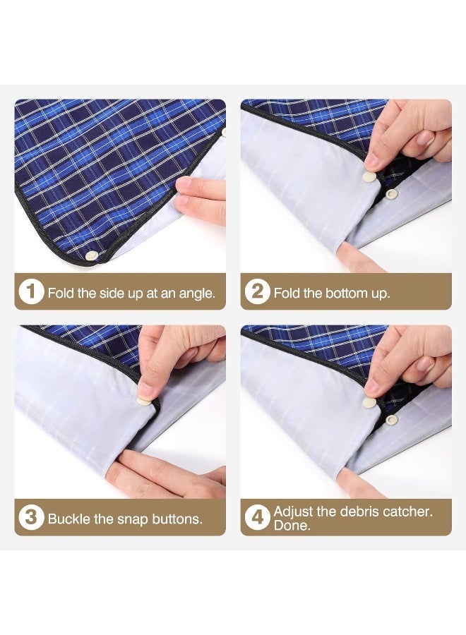 Roylvan Adult Bibs, 3 Pcs Washable Clothing Protector with Crumb Catcher for Eating, Reusable Waterproof Large Feeding Adult Bibs for Men Women Elderly Senior, Black/Red/Blue - Image 5