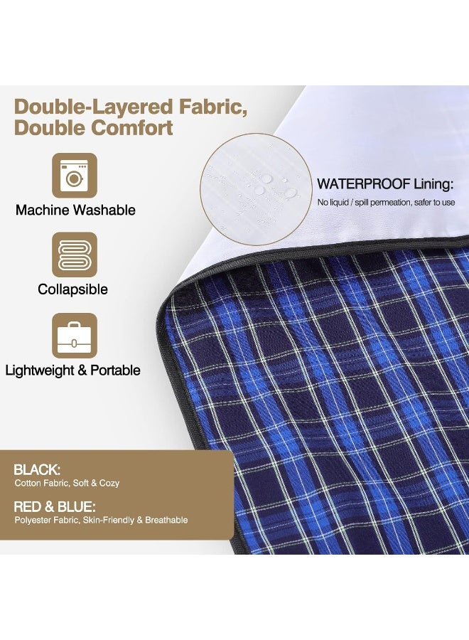 Roylvan Adult Bibs, 3 Pcs Washable Clothing Protector with Crumb Catcher for Eating, Reusable Waterproof Large Feeding Adult Bibs for Men Women Elderly Senior, Black/Red/Blue - Image 3