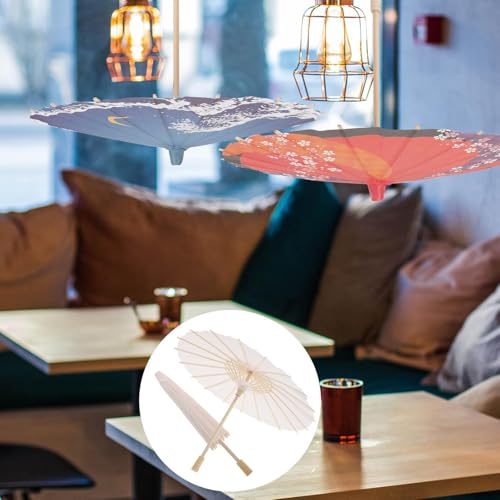 The Decor Affair 2 Pcs White Paper Parasol Umbrella – Chinese/Japanese Style, DIY Craft & Photo Prop - Image 5
