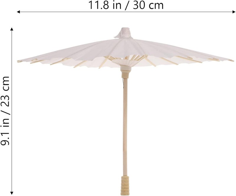The Decor Affair 2 Pcs White Paper Parasol Umbrella – Chinese/Japanese Style, DIY Craft & Photo Prop - Image 2