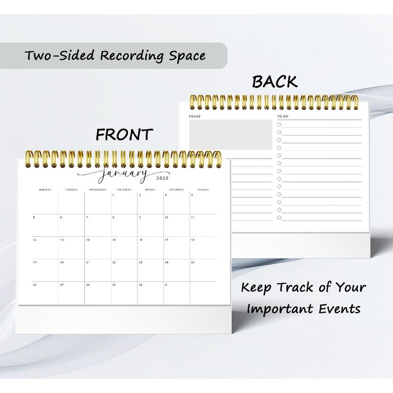 A Colorful Foldable Monthly Planner 2026 2027 Desktop Calendar With Schedules And Activity Logs 8 3 By 6 3 Inches - Image 2
