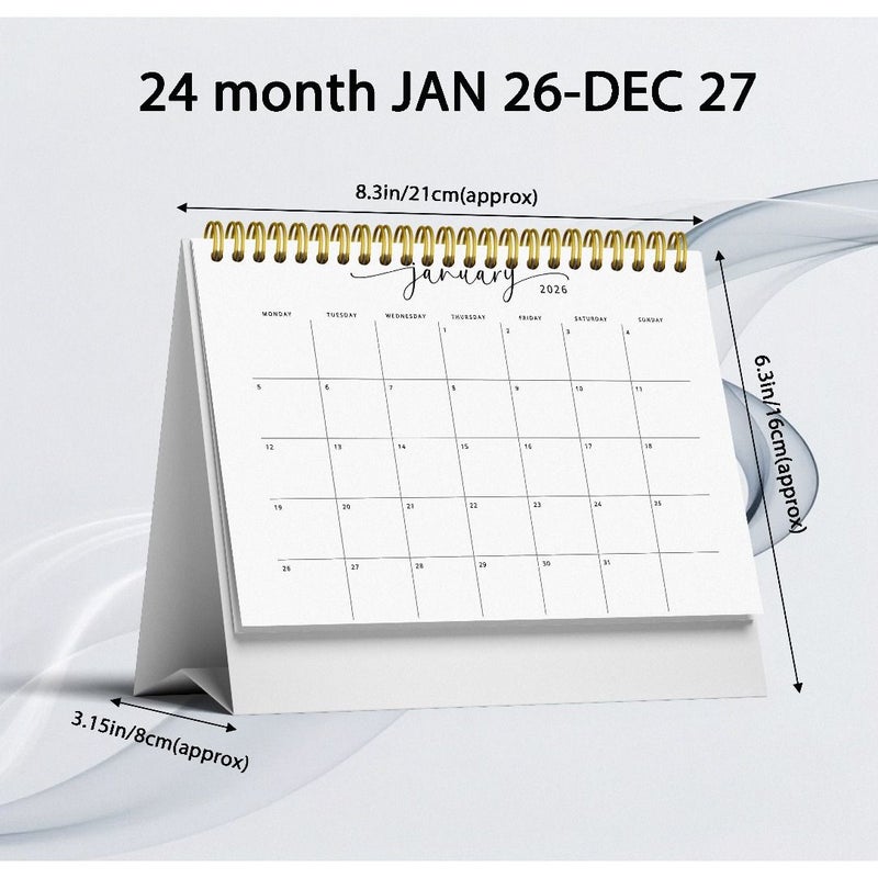 A Colorful Foldable Monthly Planner 2026 2027 Desktop Calendar With Schedules And Activity Logs 8 3 By 6 3 Inches - Image 3