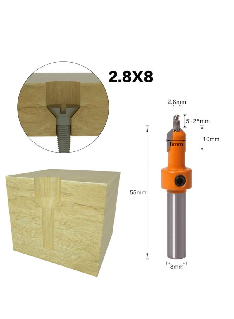 KASTWAVE 5 Pcs HSS Countersink Drill Bit Set, Woodworking Chamfer Screws Hole Drills Bit for Wood Drilling, Plastic, Drilling Holes（2.8mm, 3mm, 3.2mm, 3.5mm, 4mm）Drill Tools & Accessories - Image 4