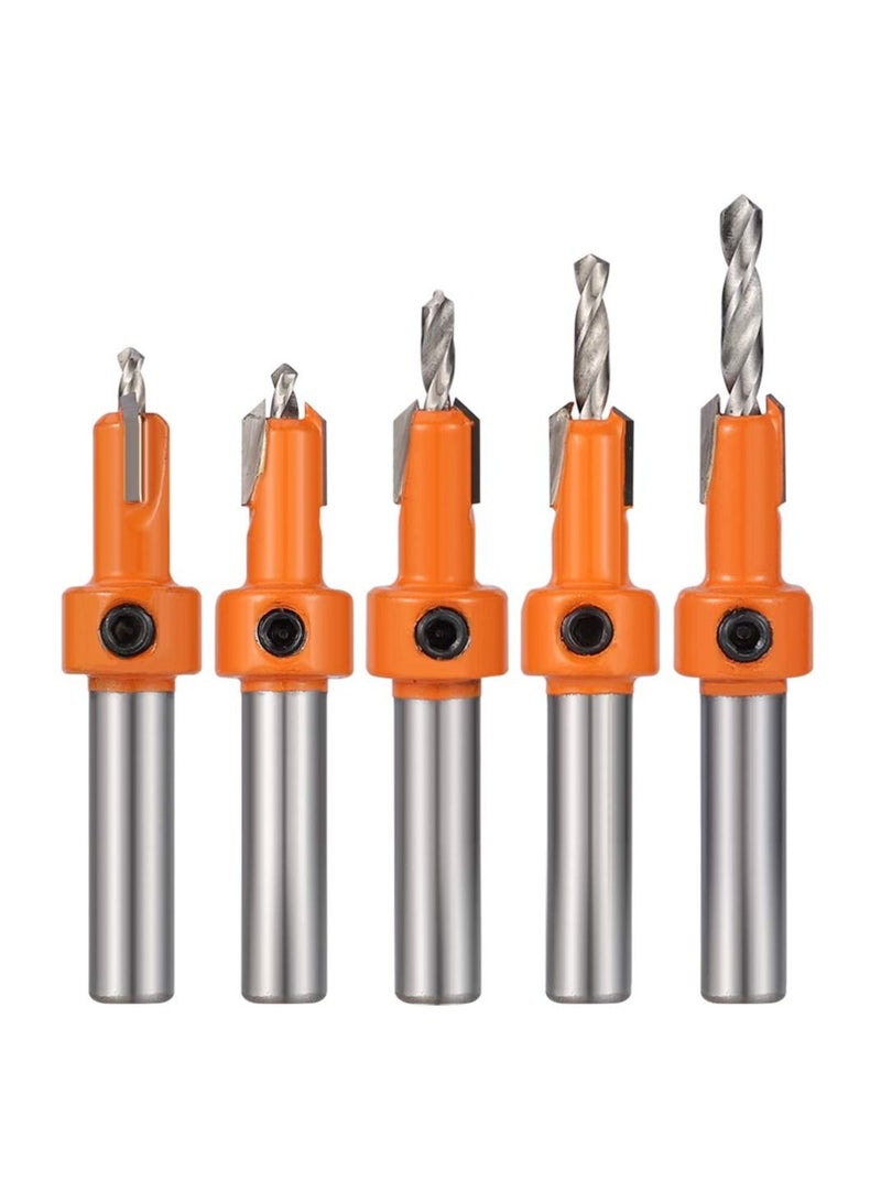 KASTWAVE 5 Pcs HSS Countersink Drill Bit Set, Woodworking Chamfer Screws Hole Drills Bit for Wood Drilling, Plastic, Drilling Holes（2.8mm, 3mm, 3.2mm, 3.5mm, 4mm）Drill Tools & Accessories - Image 3