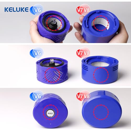 keluke 4-Pack HEPA Vacuum Filter & Pre-Filter Kit Compatible with Dyson V6 Stick Vacuum Filters (Replaces Part 965661-01 & 966741-01) - Image 3