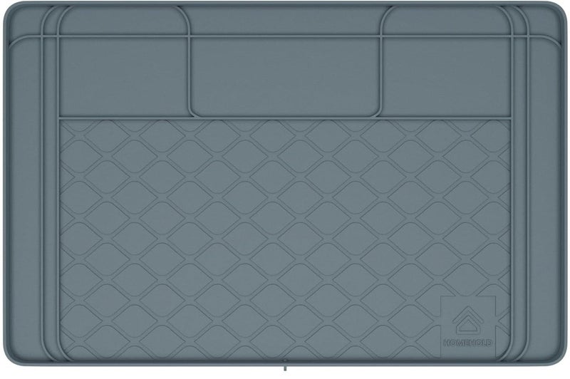 Premium Under sink mats for kitchen waterproof 34 x 22 Customizable to Smaller Sizes Silicone under Kitchen Sink Mat for Bathroom Cabinets Holds up to 33 Gallons of Liquid  Grey