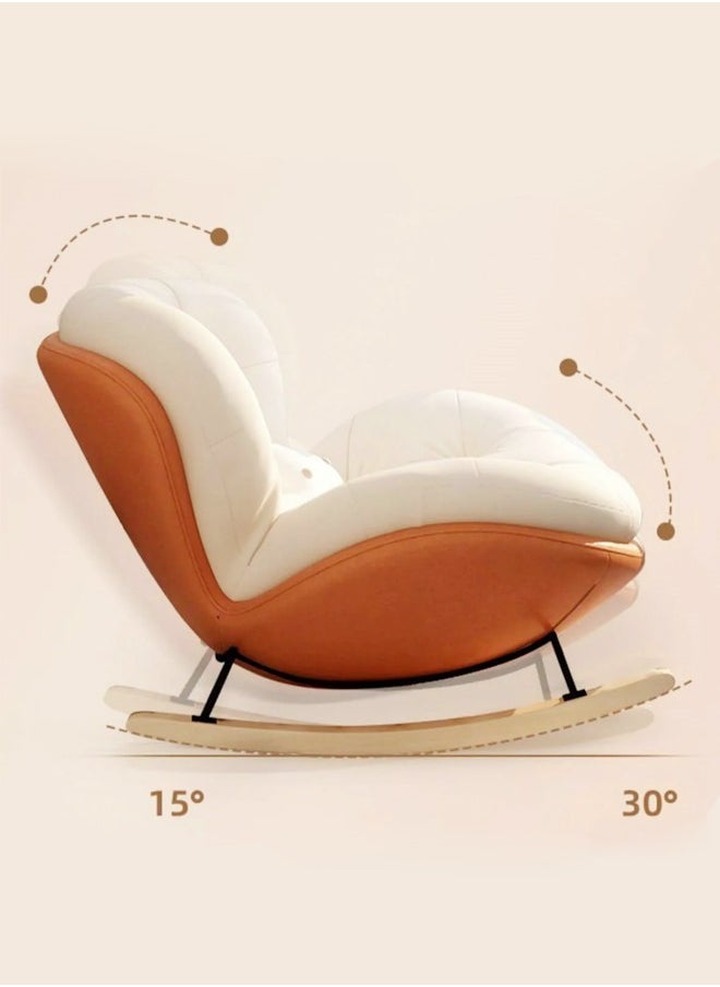 C&C Home - Set of 2 Modern Upholstered Recliner High Back Ergonomic Comfy Rocking Chair with Footrest Patio Rocking Chair Couch Lounge Single Sofa Chair for Balcony Outdoor Chair Contemporary Accent Chair Leisure Chair for Living Room 90x100x75 and 40x30x20 cm (Fully Assembled) - Image 1