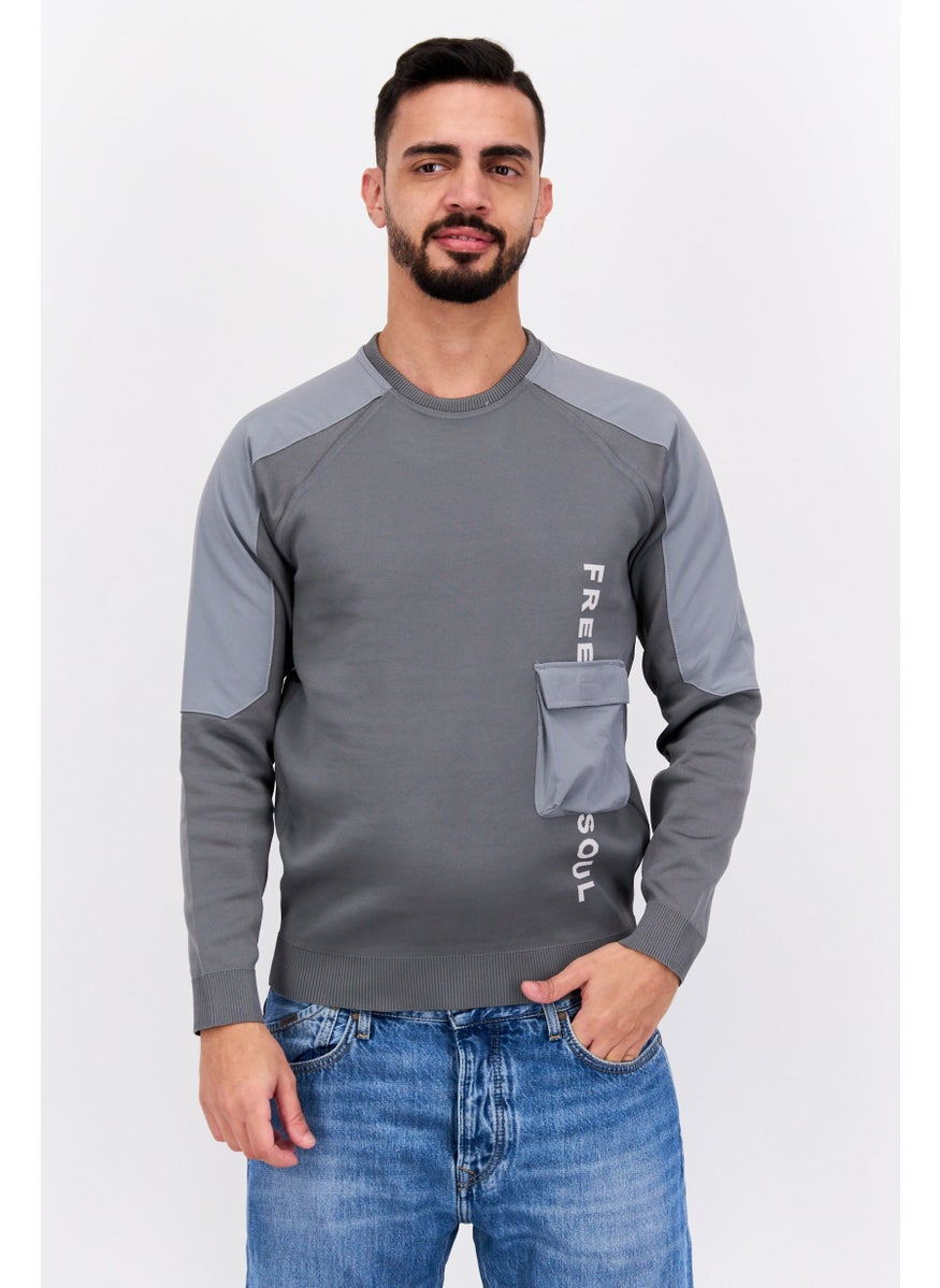 Men Crew Neck Brand Logo Long Sleeves Sweatshirt, Grey - pzsku/Z936BABB13A3FDF5ABAD6Z/45/_/1737642001/a6bfc768-3e3e-47fd-aa77-13bd8f639bc1