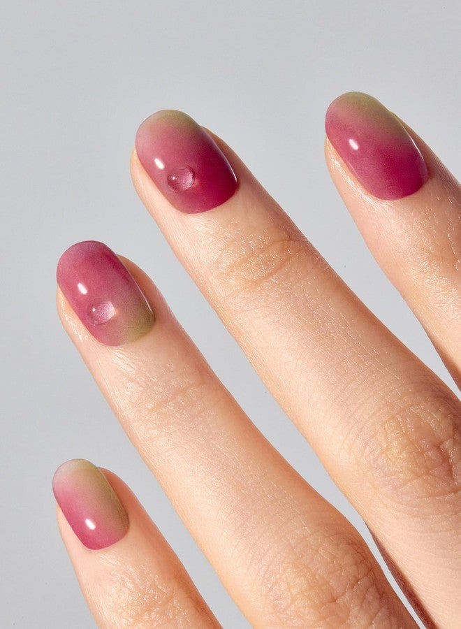 ohora Semi Cured Gel Nail Strips (N Juicy Grape) - Works with Any Nail Lamps, Salon-Quality, Long Lasting, Easy to Apply & Remove - Includes 2 Prep Pads, Nail File & Wooden Stick - Image 2