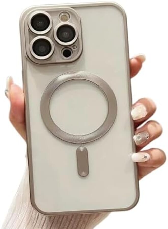 Next Next Store Soft TPU Case Compatible with iPhone 15 Pro Max Support Magnetic Charging, with Camera Lens Protector, Shockproof Anti-Scratch Anti-Yellow Silicone Cover