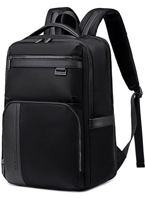 B00807 حقيبة ظهر سوداء مميزة للابتوب للتنقل اليومي للبزنس والجامعة - شنطة عملية مقاومة للماء مناسبه للسفر تنظيم متعدد الجيوب، وظهر مسامي للرجال والنساء - اسود