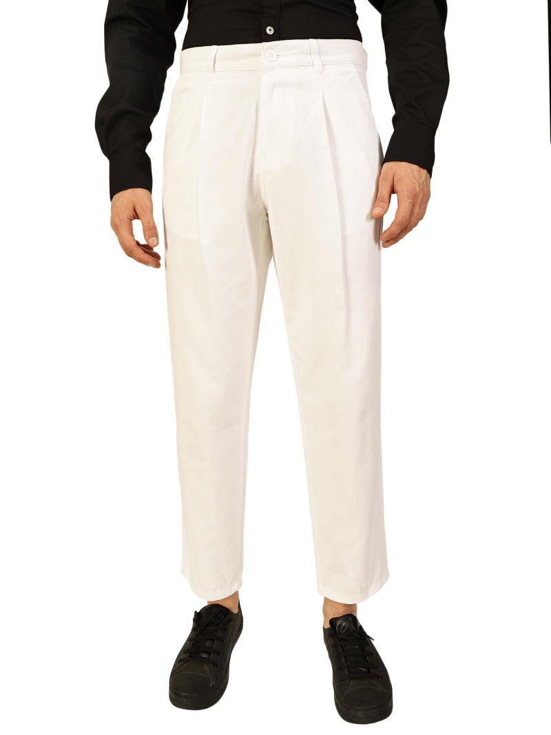 Thomas Scott Men 100% Cotton Straight Fit Chino Trouser (TSB029_White, 38) - Image 1