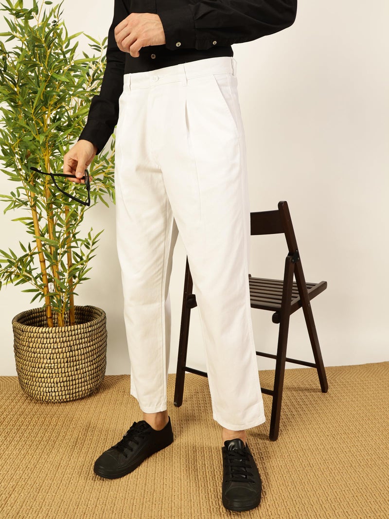 Thomas Scott Men 100% Cotton Straight Fit Chino Trouser (TSB029_White, 38) - Image 5