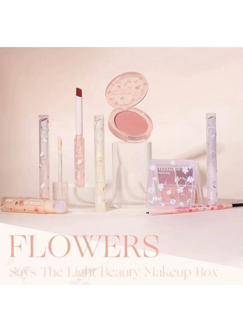 HIVI EYESHADOW - LIP GLOSS - SOFT BLUSH FLORAL LIGHT MAKE UP GIFT BOX .WHEN THE FLOWER LANGUAGE IS LIGHT . - Image 3