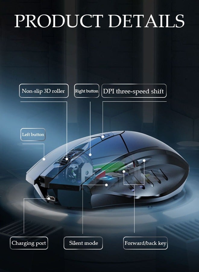 DUNISO Bluetooth Mouse Wireless Mouse with 6 Buttons 3 Adjustable DPI Levels Ergonomic Computer Mouse for Laptop Computer Mac PC Windows Chromebook Notebook - Image 2