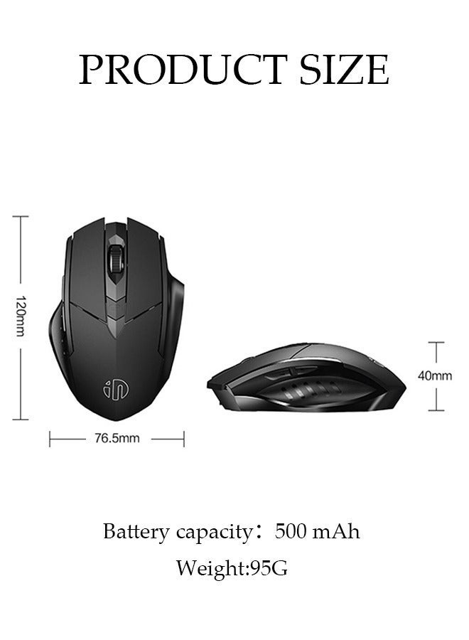 DUNISO Bluetooth Mouse Wireless Mouse with 6 Buttons 3 Adjustable DPI Levels Ergonomic Computer Mouse for Laptop Computer Mac PC Windows Chromebook Notebook - Image 4