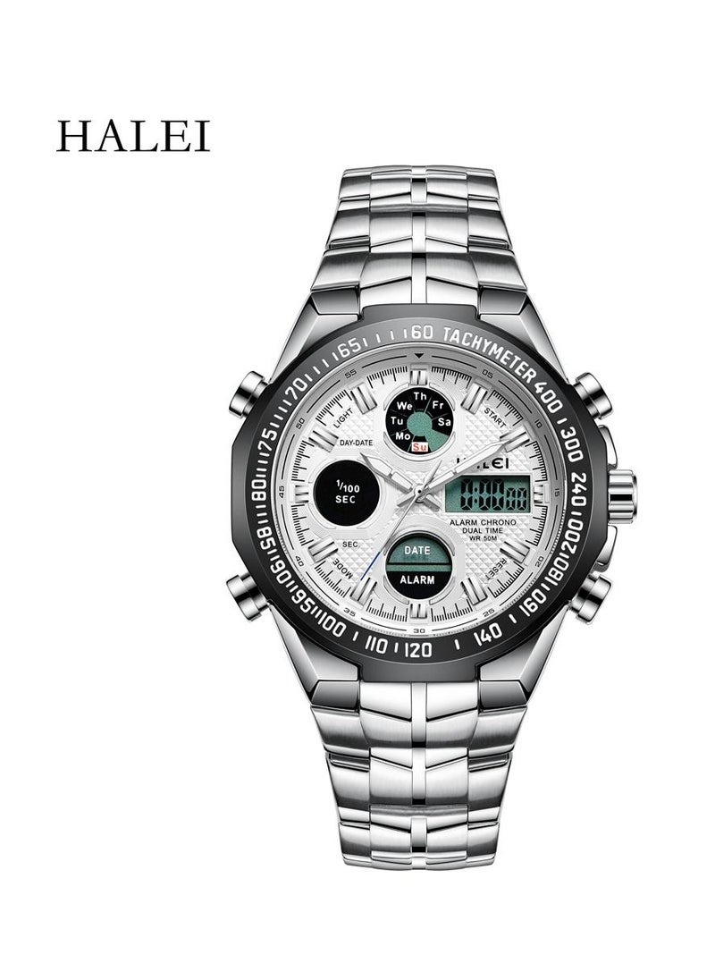 HALEI - 1001 Quartz Simple Sports Style 3-Hand Calendar Men's Watch - Image 1