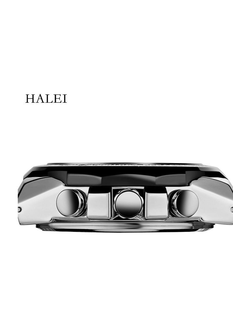 HALEI - 1001 Quartz Simple Sports Style 3-Hand Calendar Men's Watch - Image 1